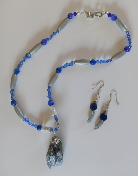 Kyanite Necklace and Earrngs