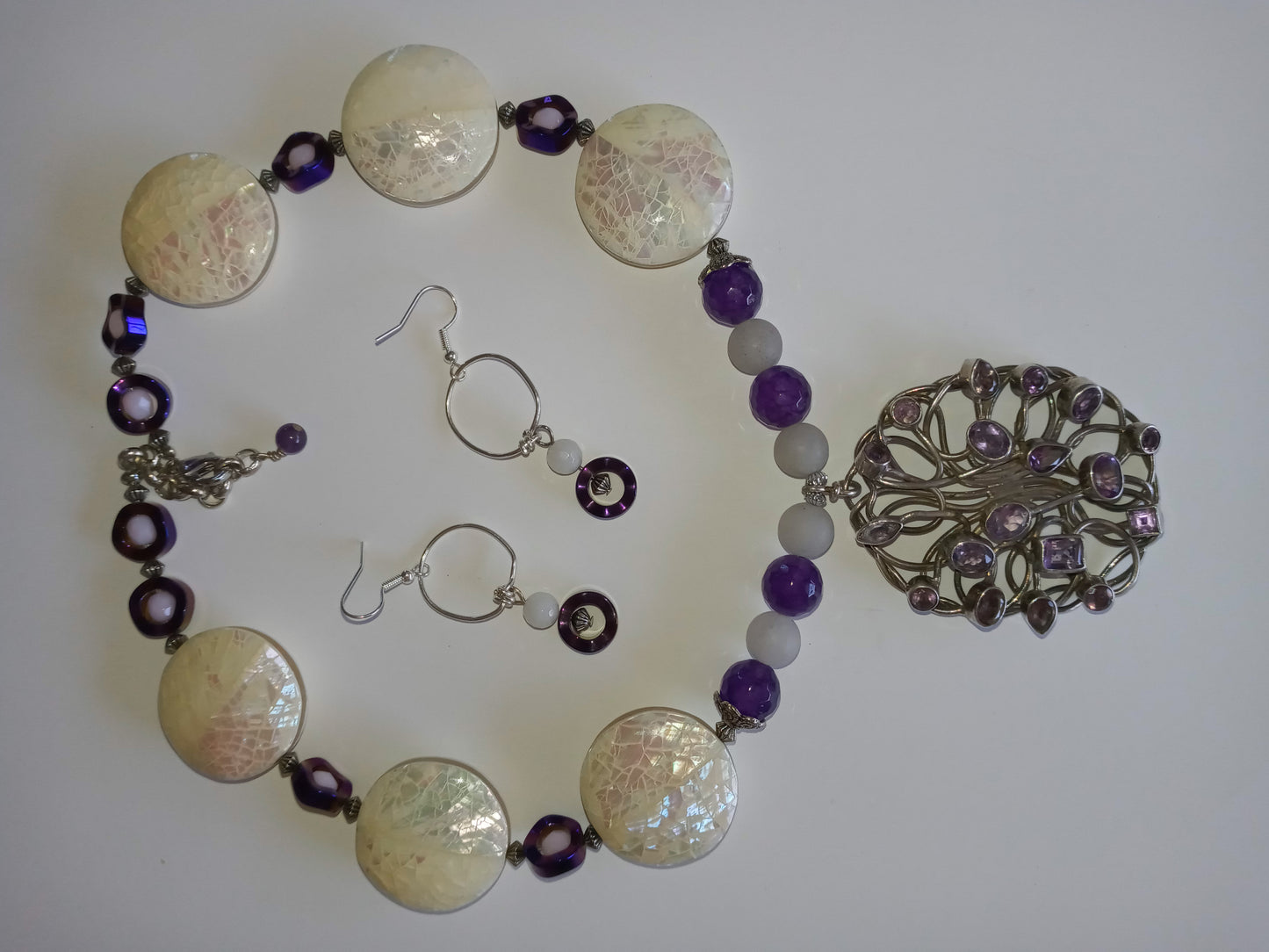 Amethyst and Mother of Pearl Necklace